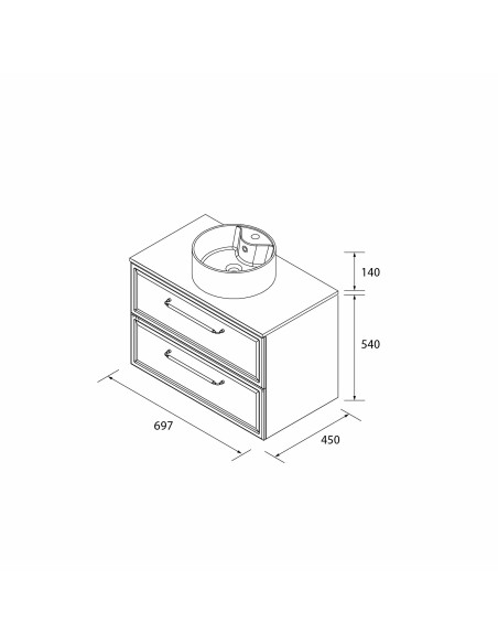 SALGAR RUNA Mueble de baño suspendido con lavabo Lisboa 60-70-80-100 4 colores