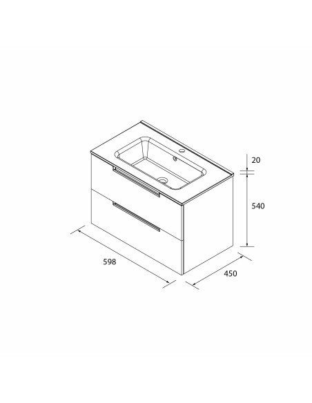 SALGAR LENI Mueble de baño suspendido con lavabo Constanza 60-70-80-100 4 colores