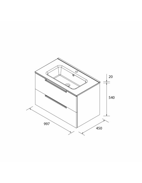 SALGAR LENI Mueble de baño suspendido con lavabo Constanza 60-70-80-100 4 colores