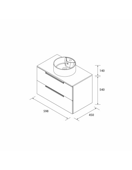 SALGAR LENI Mueble de baño suspendido con lavabo Lisboa 60-70-80-100 4 colores