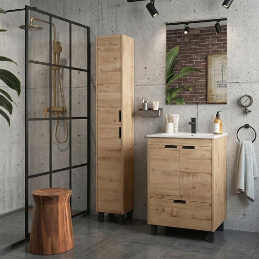 SALGAR CONTESSA Mueble de baño a suelo con lavabo 60 cm roble