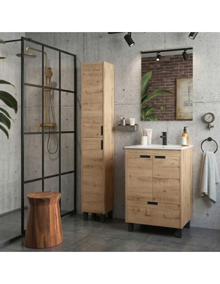 SALGAR CONTESSA Mueble de baño a suelo con lavabo 60 cm roble