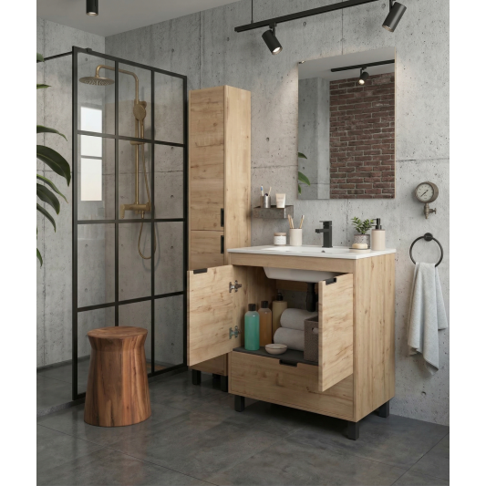 SALGAR CONTESSA Mueble de baño a suelo con lavabo 60 cm roble