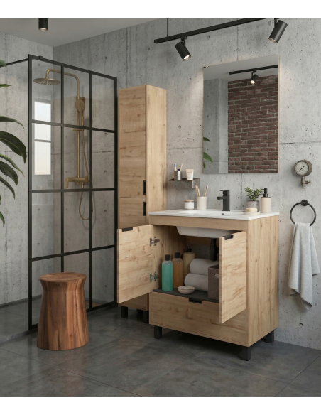 SALGAR CONTESSA Mueble de baño a suelo con lavabo 60 cm roble