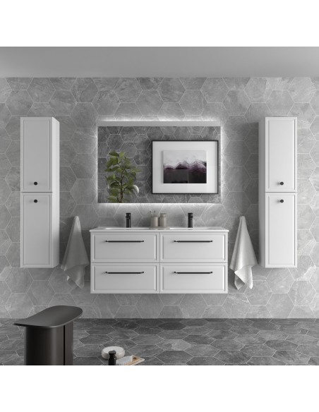 SALGAR RUNA Mueble de baño suspendido con lavabo Constanza 120 2 pozas 4 colores