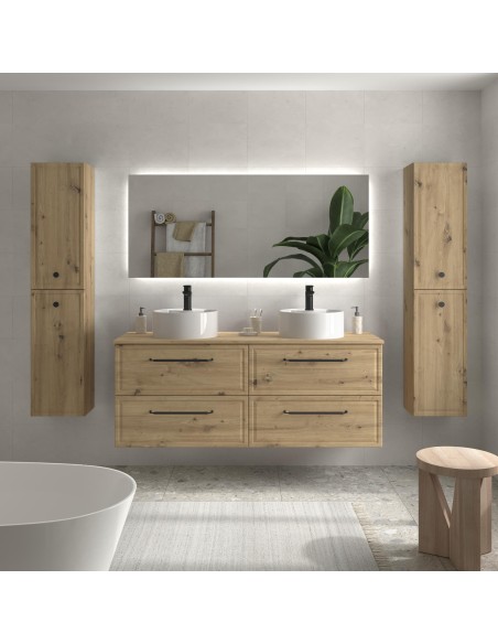 SALGAR RUNA Mueble de baño suspendido con lavabo Lisboa 120 2 pozas 4 colores