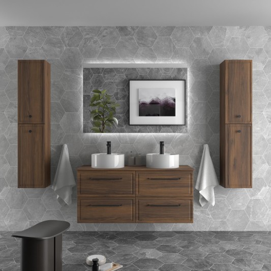 SALGAR RUNA Mueble de baño suspendido con lavabo Lisboa 140 2 pozas 4 colores