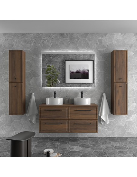 SALGAR RUNA Mueble de baño suspendido con lavabo Lisboa 140 2 pozas 4 colores
