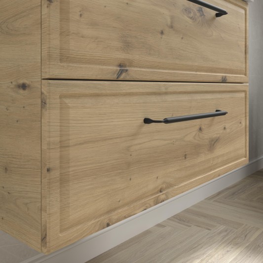 SALGAR RUNA Mueble de baño suspendido con lavabo Vilna 160 2 pozas Solid Surface 4 colores