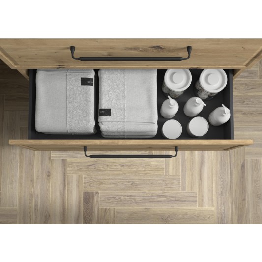 SALGAR RUNA Mueble de baño suspendido con lavabo Vilna 160 2 pozas Solid Surface 4 colores