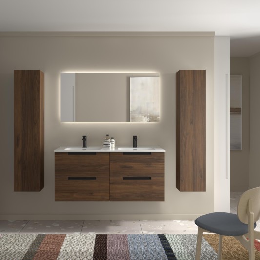 SALGAR LENI Mueble de baño suspendido con lavabo Constanza 120 2 pozas 4 colores
