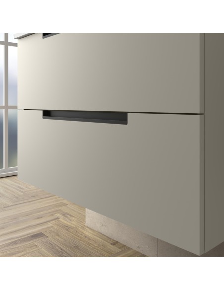SALGAR LENI Mueble de baño suspendido con lavabo Vilna 160 2 pozas Solid Surface 4 colores