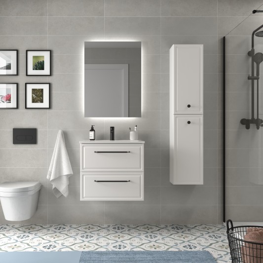 SALGAR RUNA Mueble de baño suspendido con lavabo Constanza 60-70-80-100 4 colores - Blanco Mate