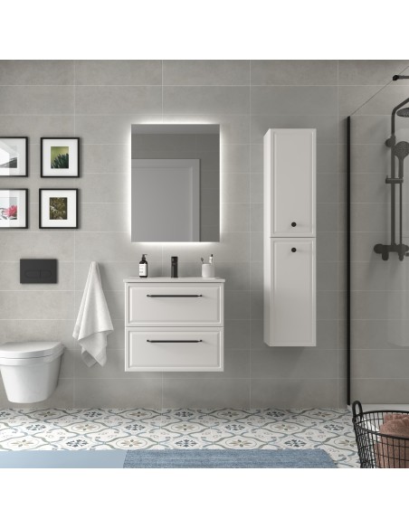 SALGAR RUNA Mueble de baño suspendido con lavabo Constanza 60-70-80-100 4 colores - Blanco Mate