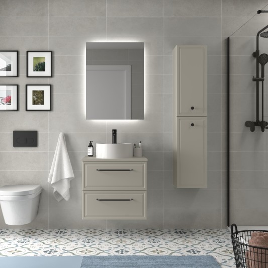 SALGAR RUNA Mueble de baño suspendido con lavabo Lisboa 60-70-80-100 4 colores - Gris mate