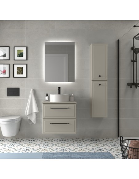 SALGAR RUNA Mueble de baño suspendido con lavabo Lisboa 60-70-80-100 4 colores - Gris mate