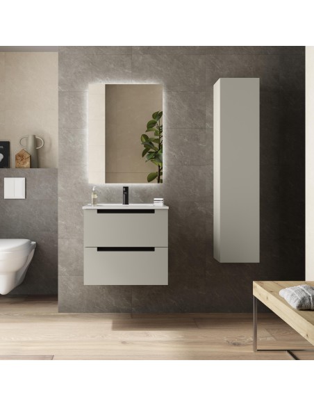 SALGAR LENI Mueble de baño suspendido con lavabo Constanza 60-70-80-100 4 colores - Gris mate