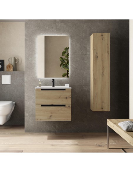 SALGAR LENI Mueble de baño suspendido con lavabo Constanza 60-70-80-100 4 colores - Roble