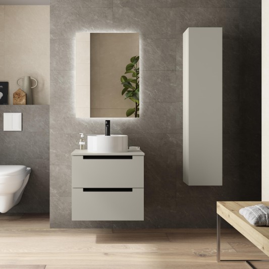 SALGAR LENI Mueble de baño suspendido con lavabo Lisboa 60-70-80-100 4 colores - Gris mate