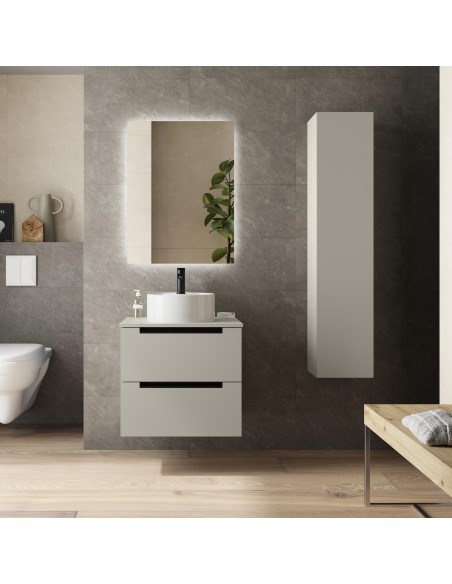 SALGAR LENI Mueble de baño suspendido con lavabo Lisboa 60-70-80-100 4 colores - Gris mate