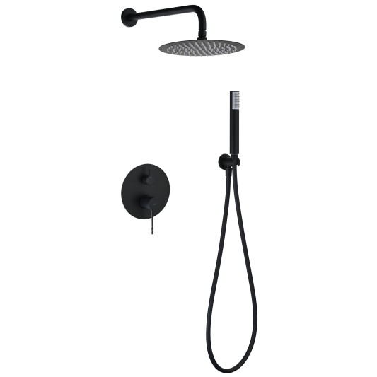 CONJUNTO DUCHA MONOMANDO EMPOTRADO BLESS NEGRO MATE GPB063/NG