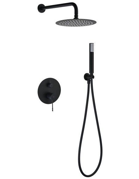 CONJUNTO DUCHA MONOMANDO EMPOTRADO BLESS NEGRO MATE GPB063/NG