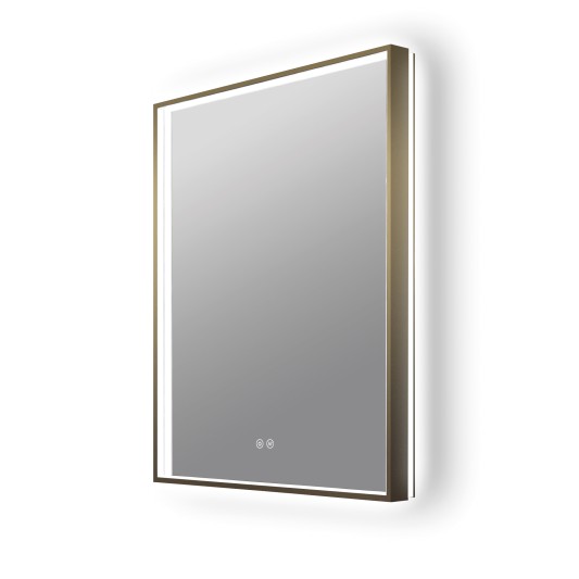 Espejo de baño B-Zeus de Bath Stage, marco oro viejo y luz LED, 60-100 cm