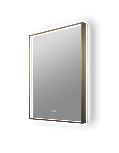 Espejo de baño B-Zeus de Bath Stage, marco oro viejo y luz LED, 60-100 cm
