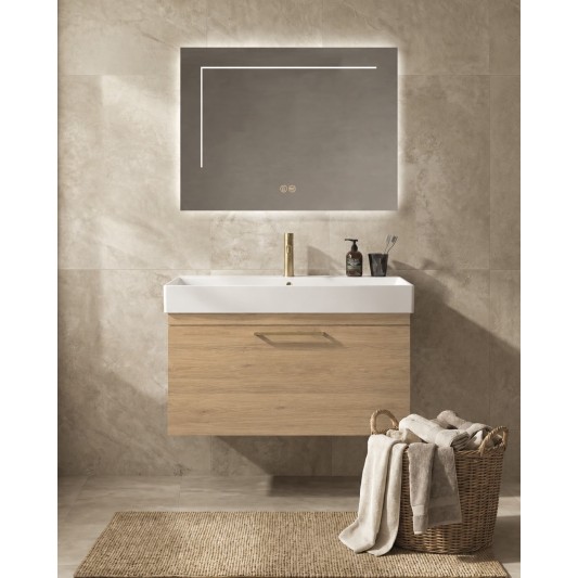 Mueble Elena ONE de un cajón, ambiente en roble claro (recreación)