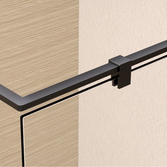 Mampara de ducha fija Corner transparente de SBX Black Gun Metal · Sujeción
