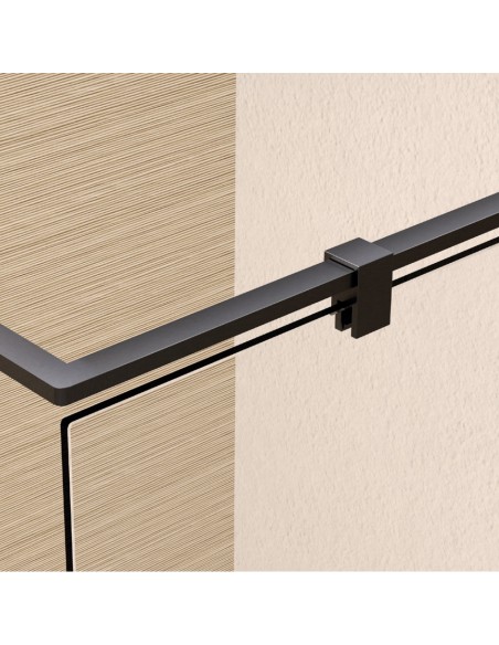 Mampara de ducha fija Corner transparente de SBX Black Gun Metal · Sujeción