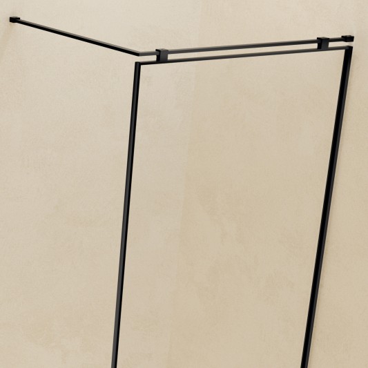 Mampara de ducha fija Frame de SBX Negro Mate · Sujeción superior