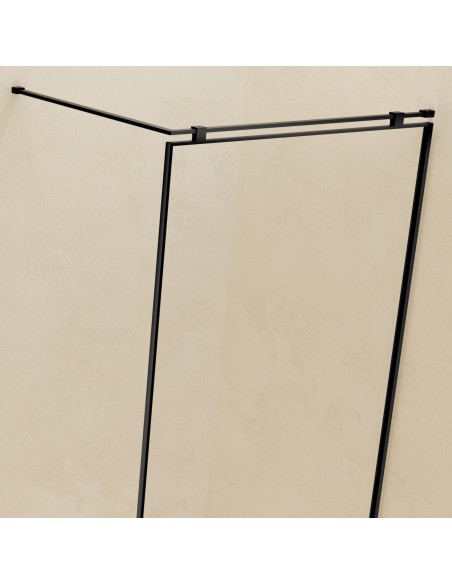 Mampara de ducha fija Frame de SBX Negro Mate · Sujeción superior