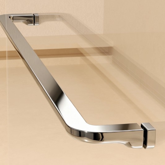 Mampara fija de ducha Corner Luxury de SBX Ultra-Cromo · Detalle de toallero opcional