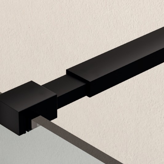 Mampara fija de ducha Screen Dark Blue de SBX Negro Mate · Brazo extensible incluido