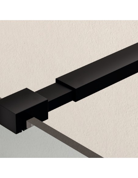 Mampara fija de ducha Screen Dark Blue de SBX Negro Mate · Brazo extensible incluido