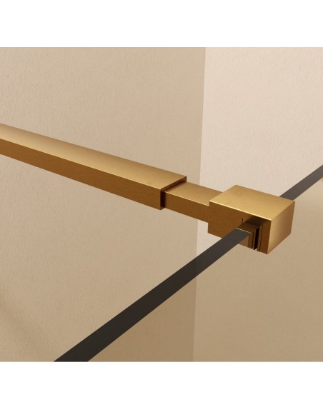 Mampara fija de ducha Screen Gold de SBX Oro Cepillado · Brazo extensible Oro Cepillado