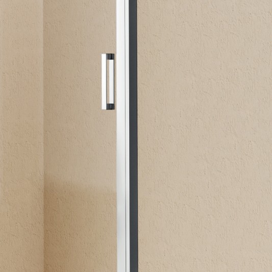 Mampara de ducha frontal Easy de SBX 1 fijo + 1 corredera Cromo · Principal; lateral fijo opcional 2