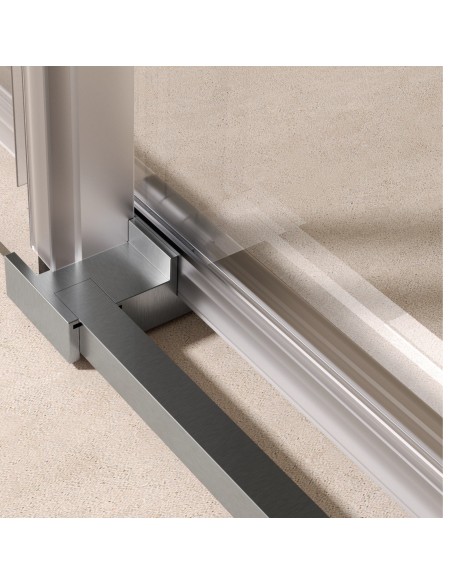 SBX_Imex Mampara de ducha angular Stylo 2F+2C apertura vértice Niquel cepillado · Sistema liberador para limpieza