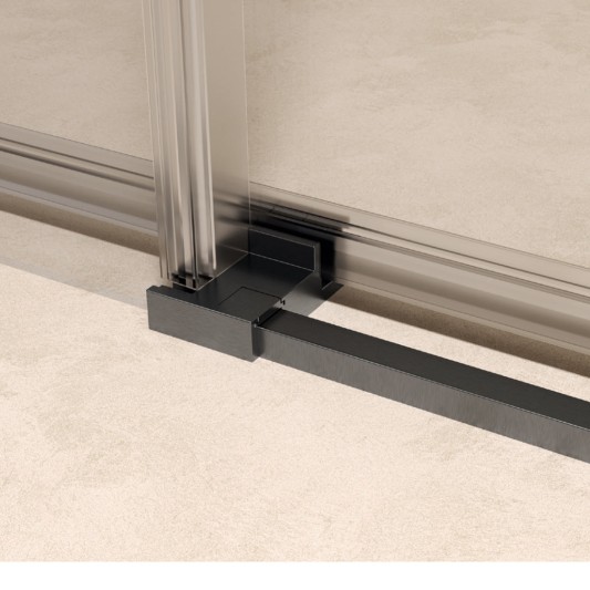 SBX_Imex Mampara de ducha frontal corredera Stylo Black Gun Metal 1F+1C op.lateral fijo · Stylo Black Gun Metal con lateral fijo 2