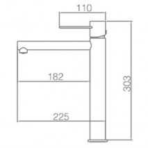 Grifo lavabo caño alto Milos BDYS045-3BL 2