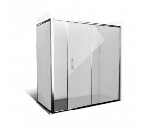 Mamparas de ducha frontales con puertas correderas mas lateral fijo
