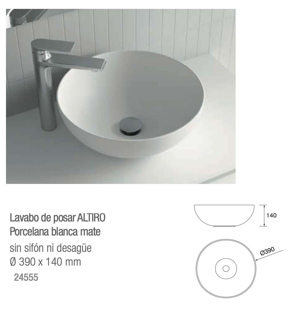 Lavabo Altiro blanco mate